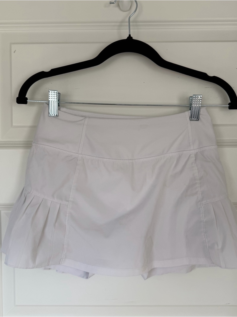 White Athletic Skort - Pleated Hem